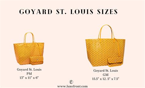 goyard pm size|goyard st louis tote sizes.